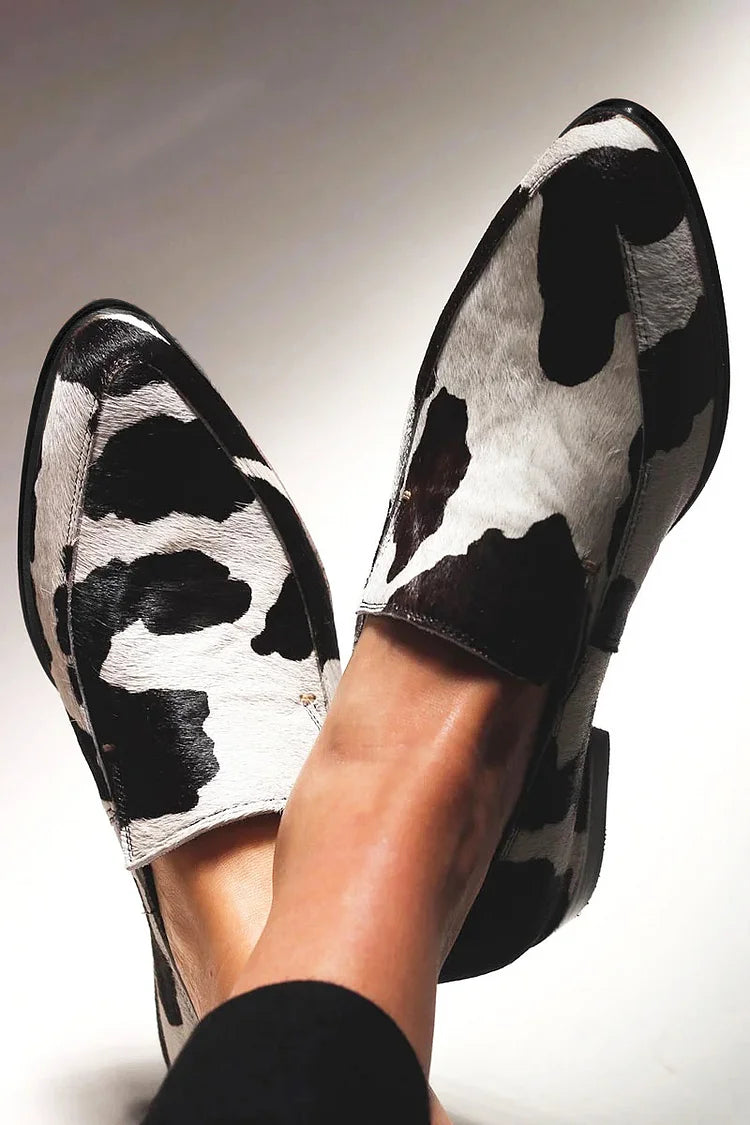 Rinah™ | Bold Cow Print Slip-On Flats