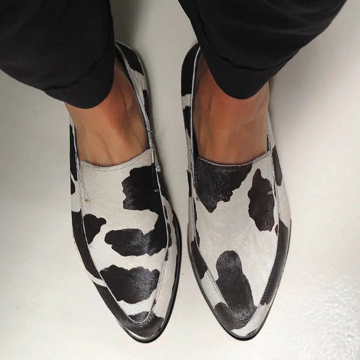 Rinah™ | Bold Cow Print Slip-On Flats