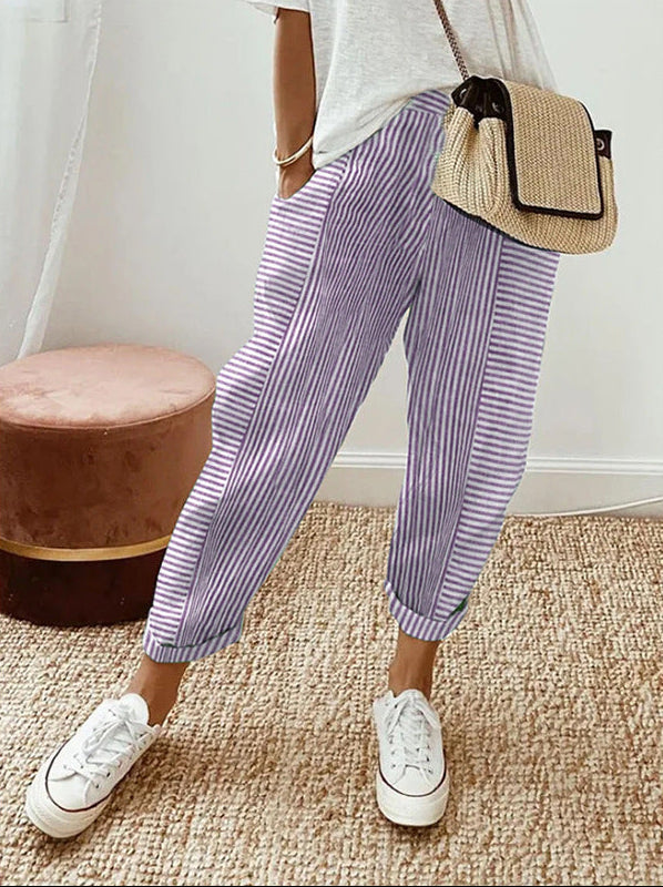 Luna | Lavender Stripe Relaxed Pants