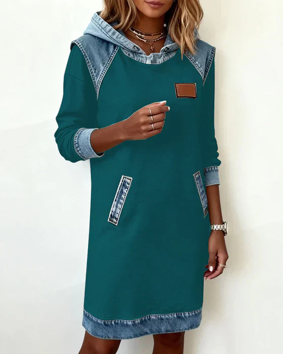 Charlotte™ | Cozy Contrast Hooded Dress