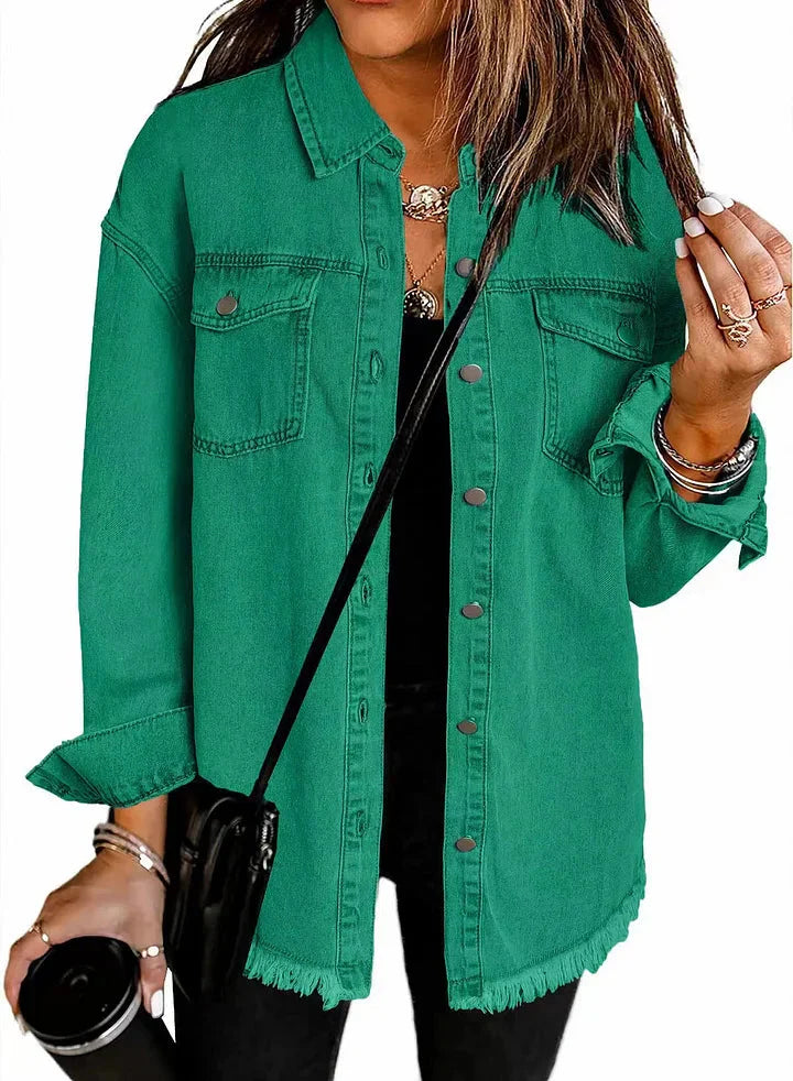 The Katja™ | Signature Distressed Denim Jacket