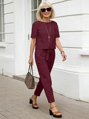 Lightweight Cotton Blend Two Piece Relaxed Fit Suit