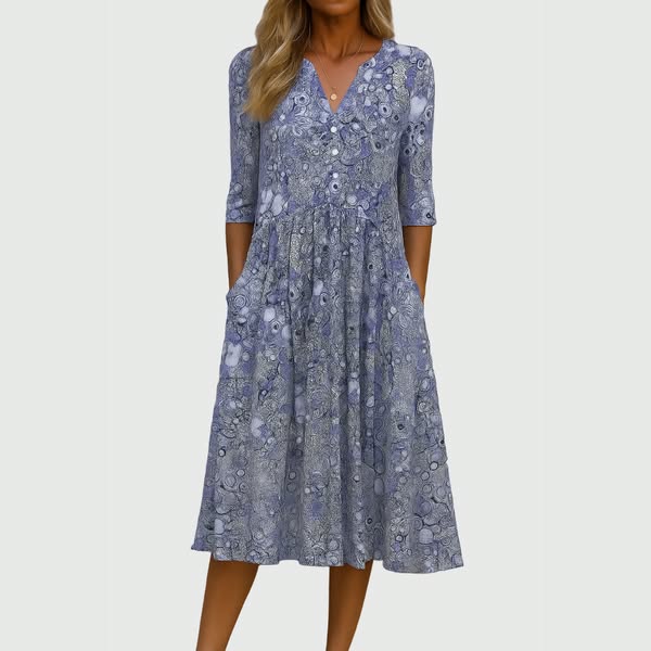 Harlow™ | Graceful Midi Dress With Pockets