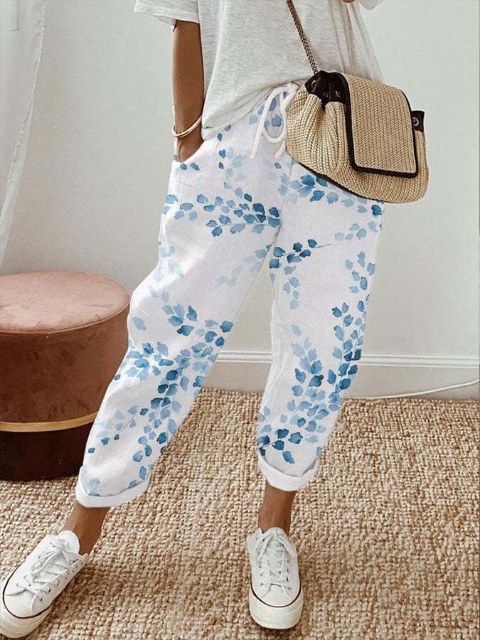 AZURELLE – FLORAL RELAXED PANTS