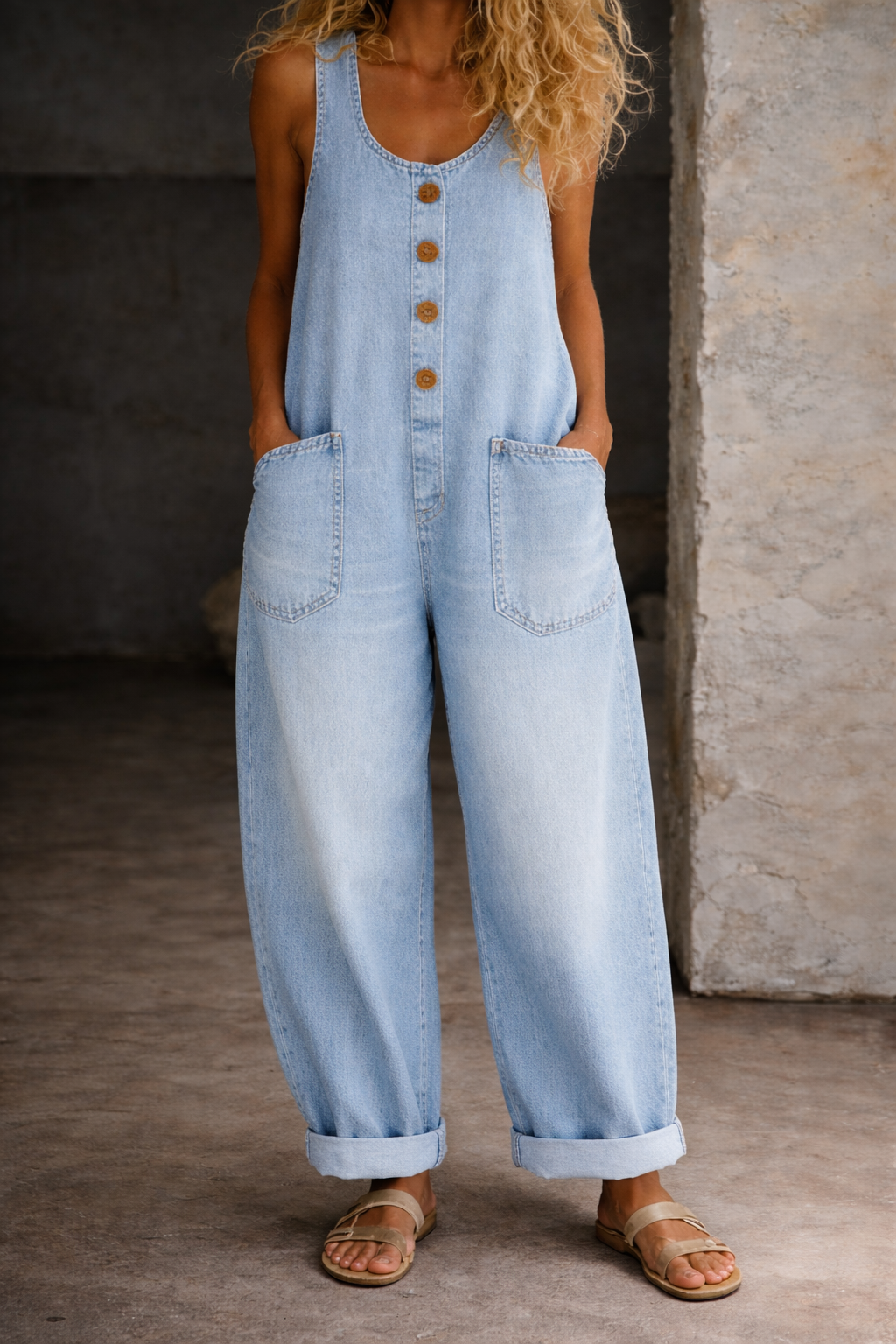 Selena | Vintage Washed Denim Overalls