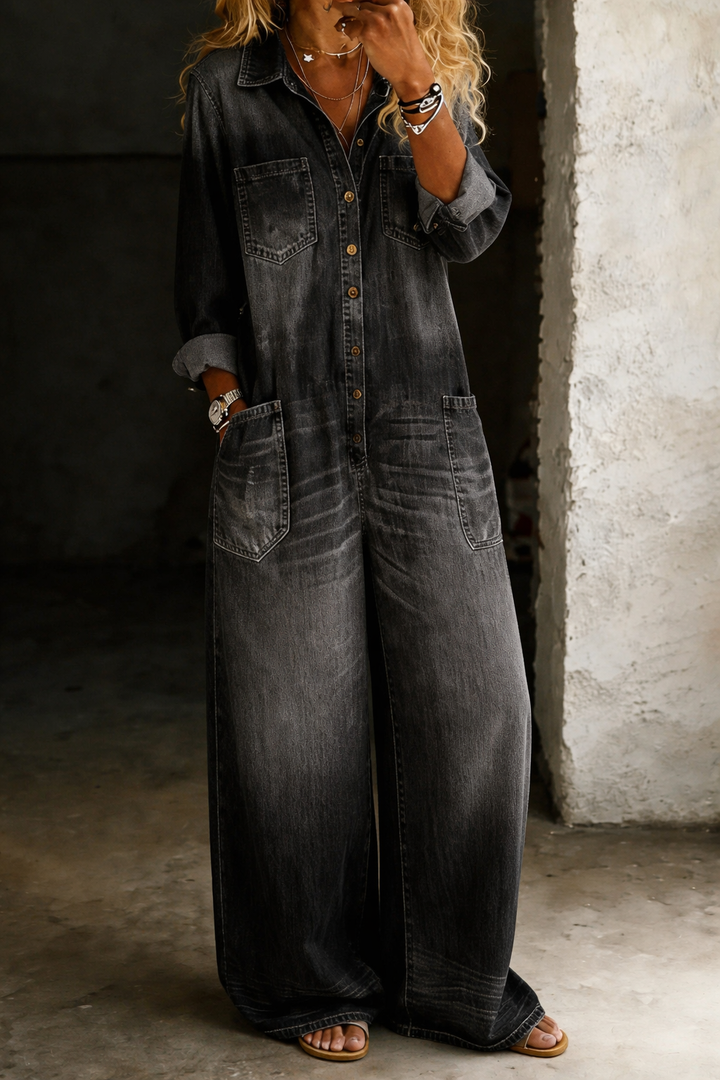 Lena | Casual Comfort Denim Jumpsuit