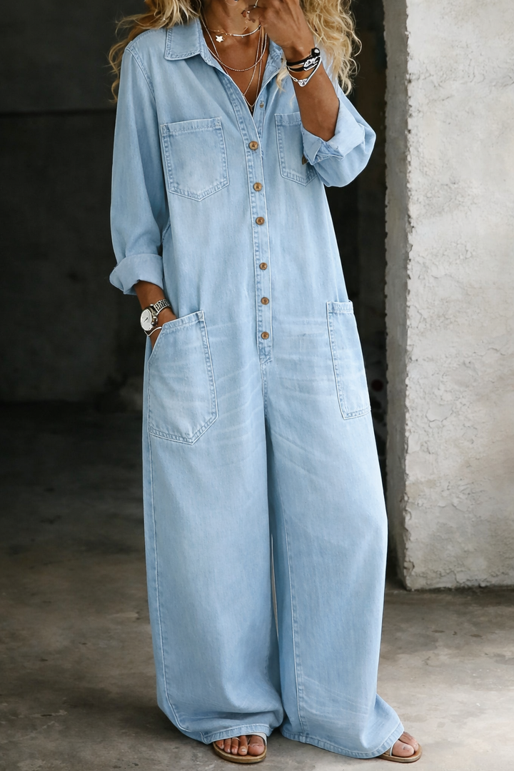 Lena | Casual Comfort Denim Jumpsuit