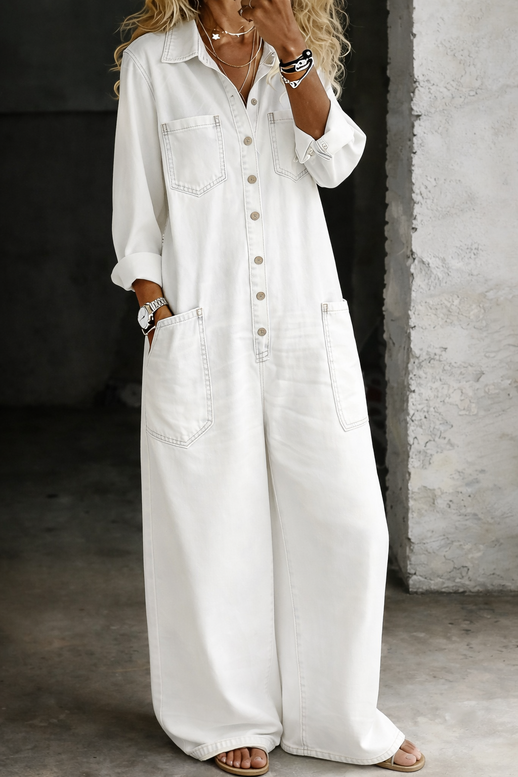 Lena | Casual Comfort Denim Jumpsuit