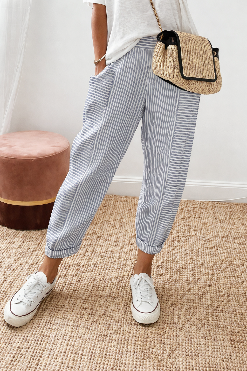 Sage | Minimal Stripe Comfort Pants
