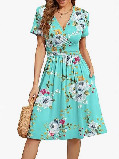 Floral Wrap Midi Dress