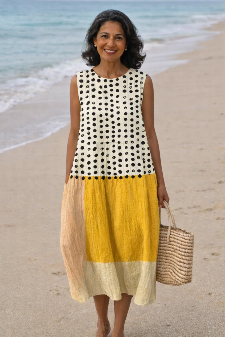 Eva | Geometric Midi Dress