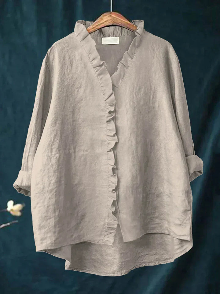Brooklyn | Cotton & Linen Ruffle Shirt