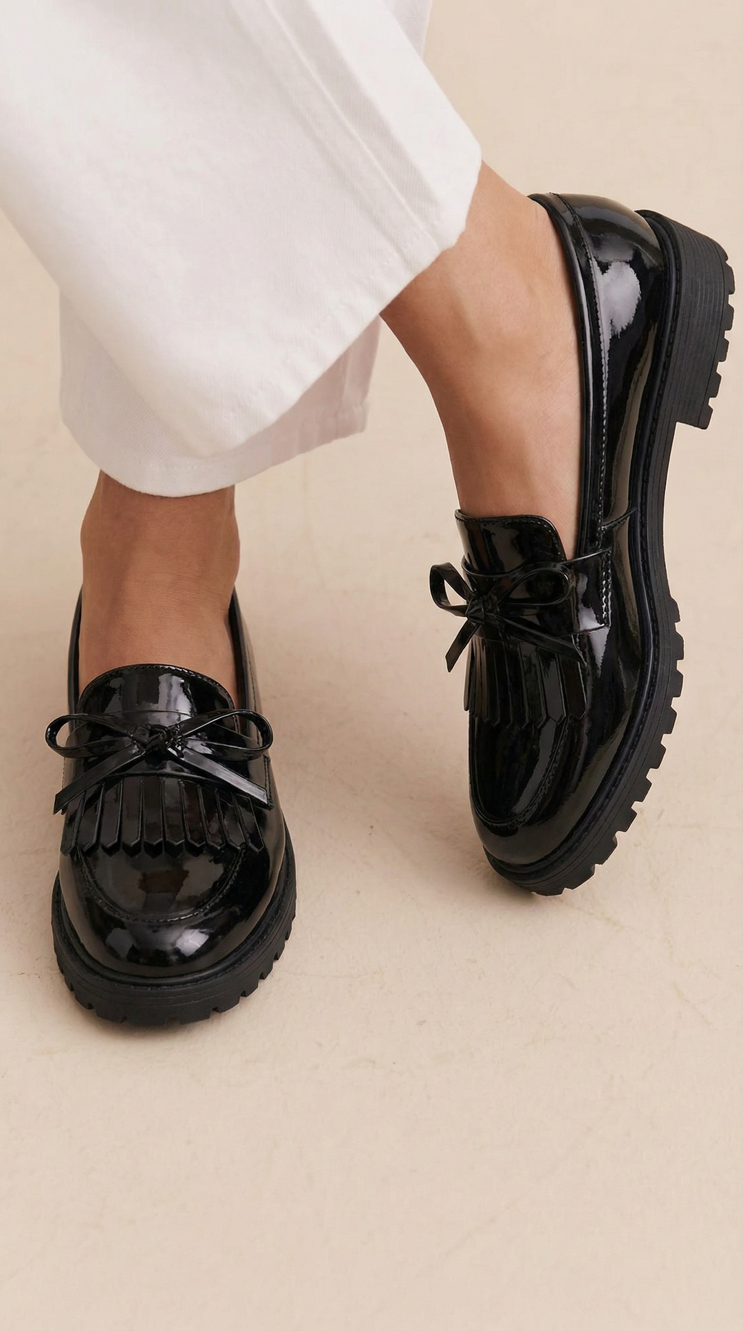 Sali™ | High-Shine Tassel Bow Loafer