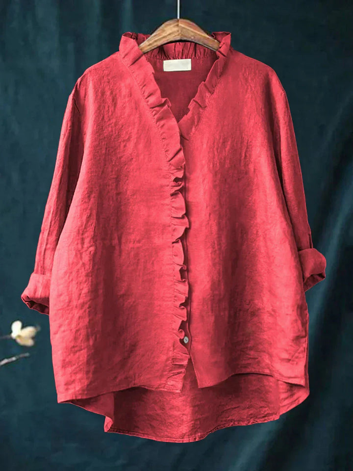 Brooklyn | Cotton & Linen Ruffle Shirt