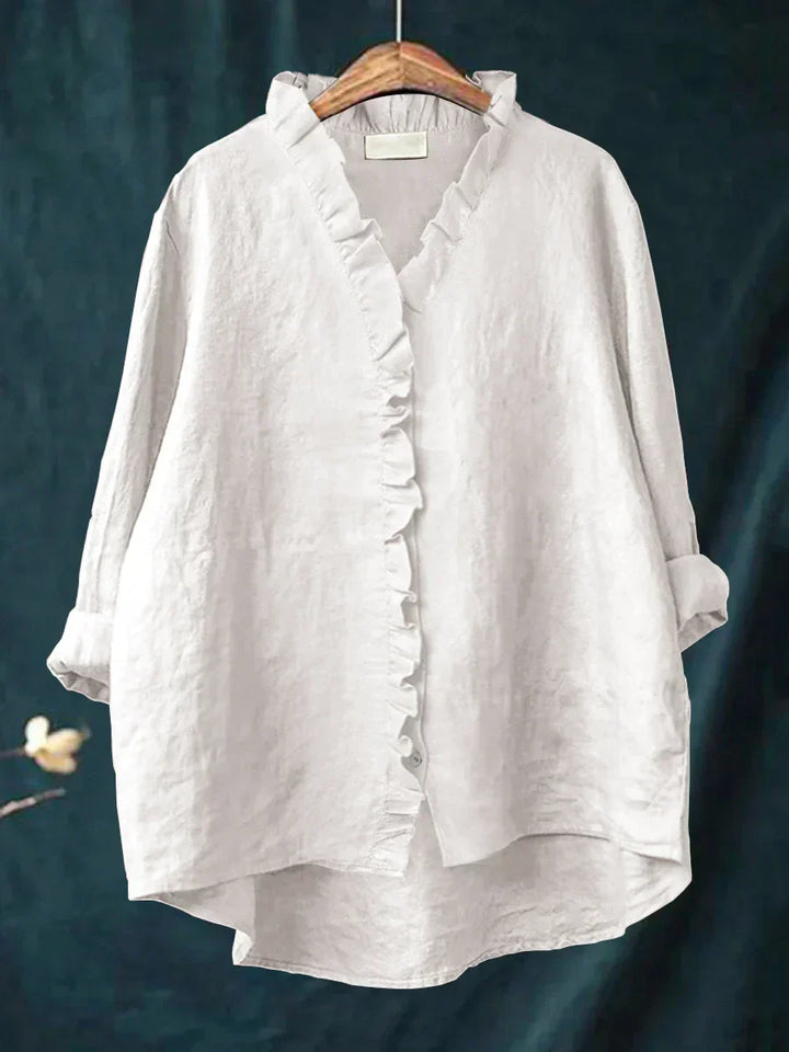 Brooklyn | Cotton & Linen Ruffle Shirt