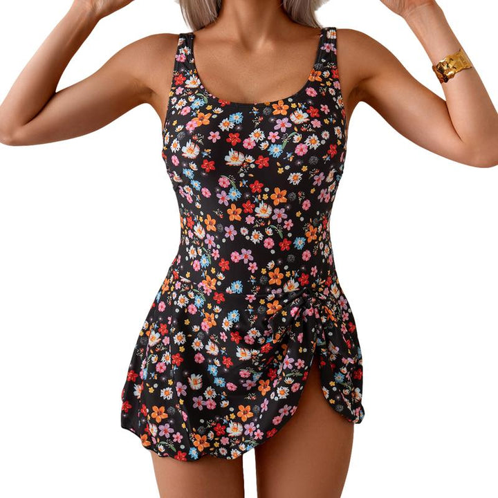 Floral Swim Dress Slimming One Piece Women Beachwear