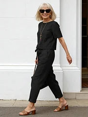 Lightweight Cotton Blend Two Piece Relaxed Fit Suit