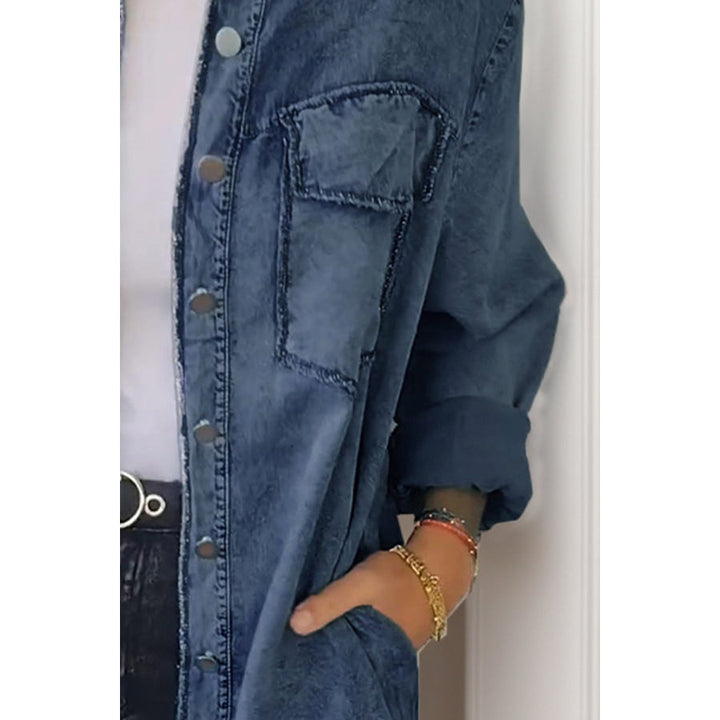 Relaxed Fit Denim Shirt Long Sleeve Lightweight