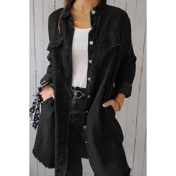 Relaxed Fit Denim Shirt Long Sleeve Lightweight