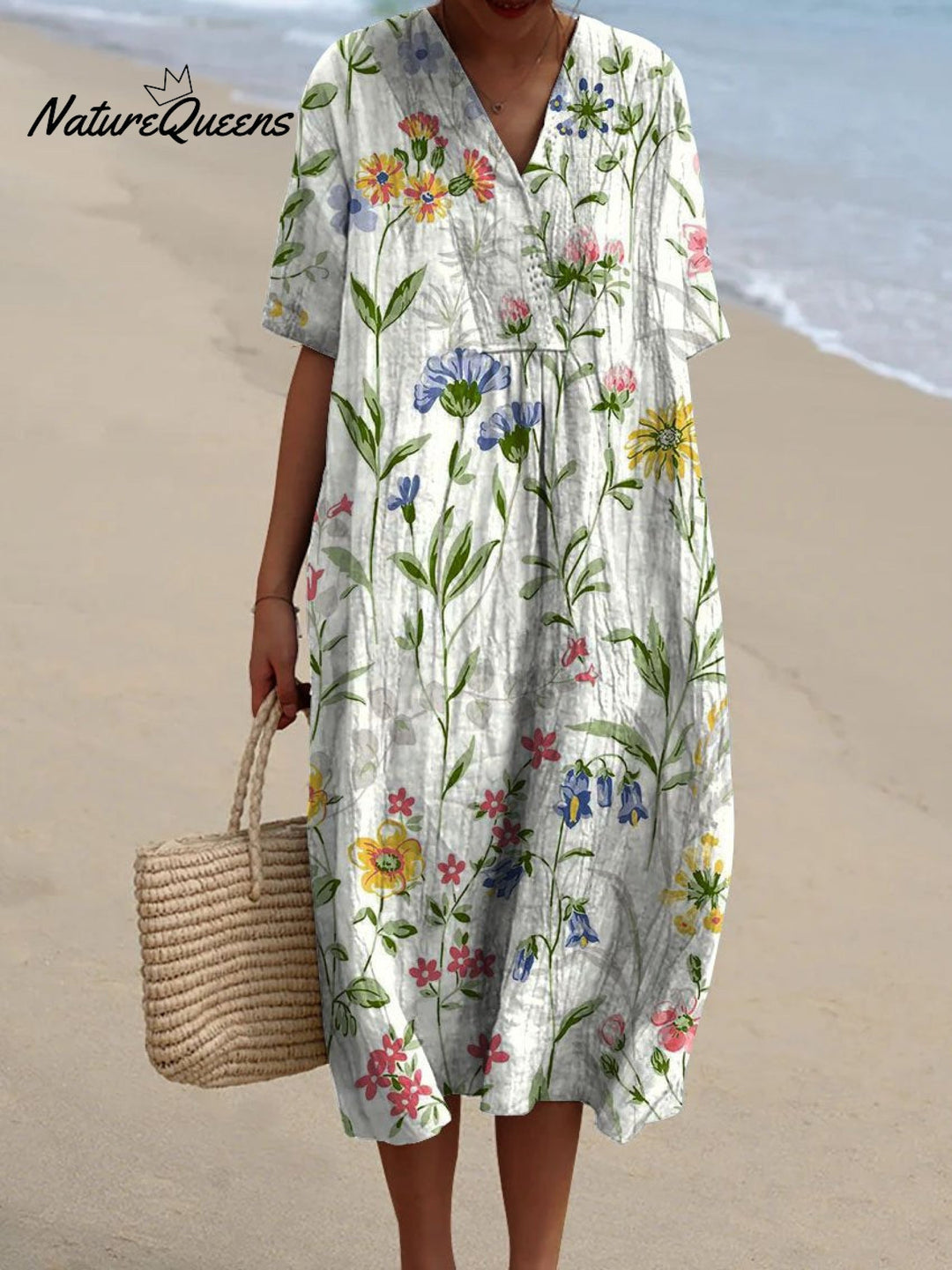Women's Vintage Floral Flowing Dress