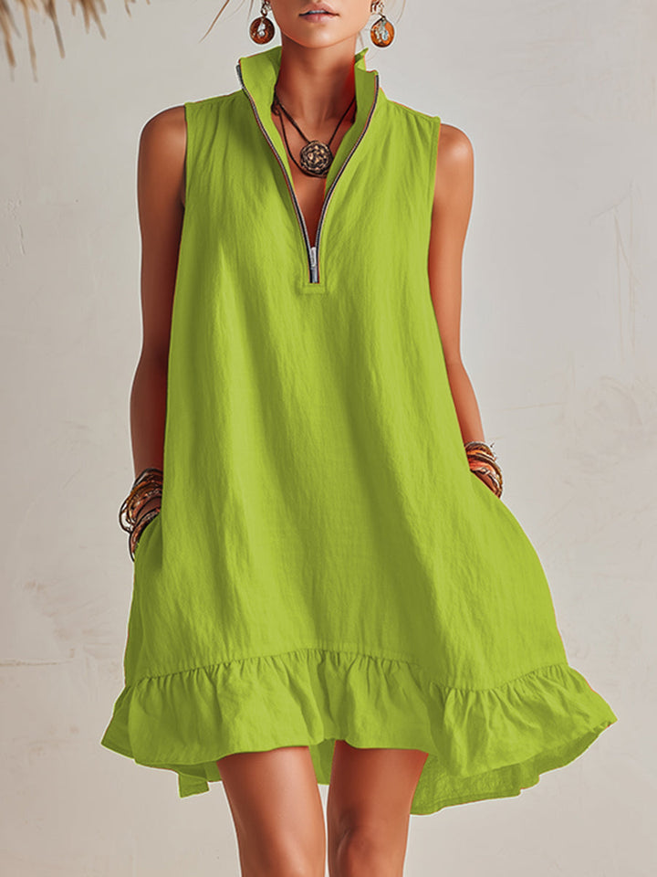 Mini Dress in Cotton and Linen
