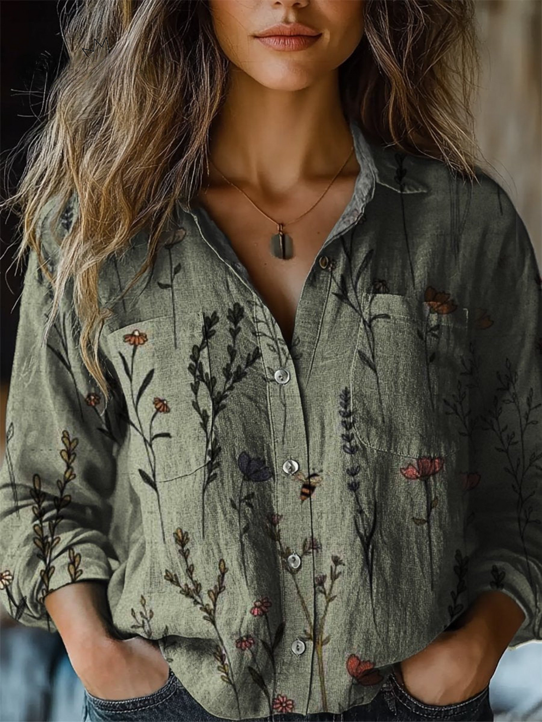 Teresa | Vintage Print Casual Long Sleeve