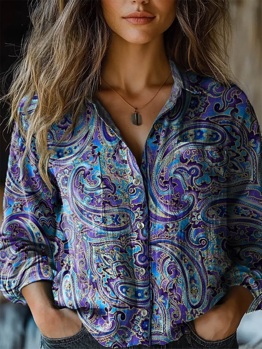 Cynthia | Folk Flower Paisley Print Long Sleeve