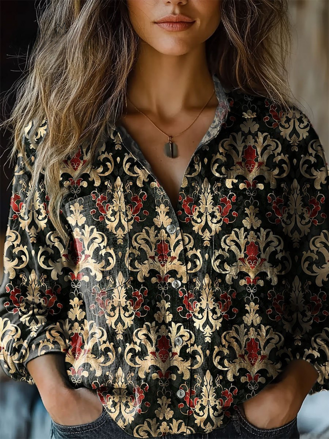 Doris | Retro Flowers Print Casual Long Sleeve
